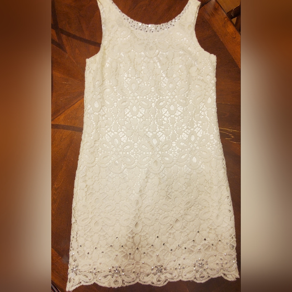 White Lace Shift Dress Laundry Size 6